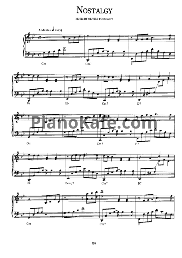 Ноты Richard Clayderman - Nostalgy (Версия 2) - PianoKafe.com
