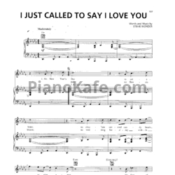 Ноты Stevie Wonder - I just called to say I love you (Версия 2) - предпросмотр