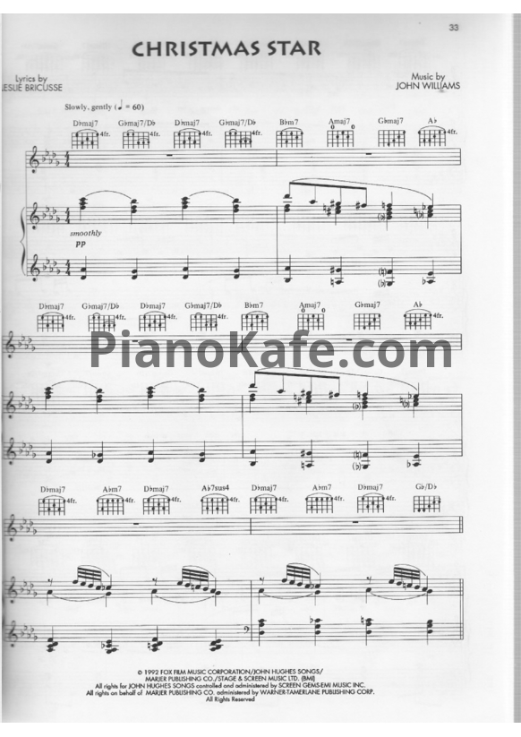 Ноты John Williams - Christmas star - PianoKafe.com