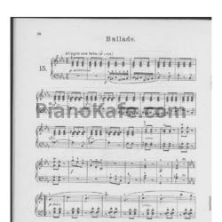 Ноты Фридрих Бургмюллер - Этюд Ballade (Op. 100, №15) - предпросмотр