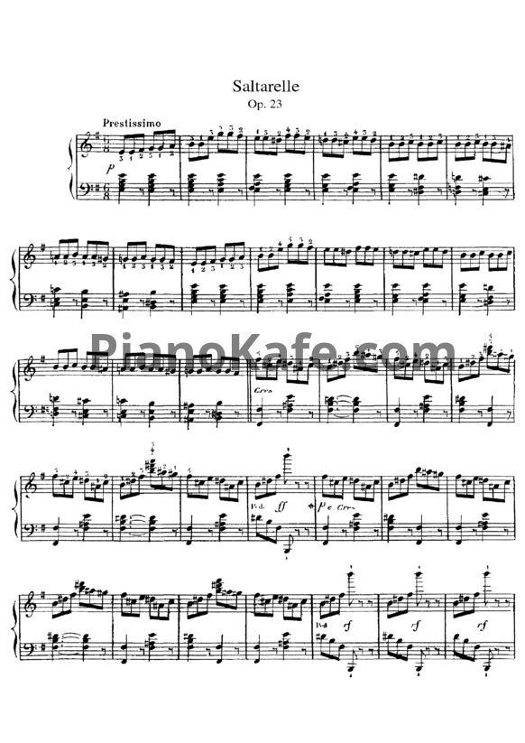 Ноты Шарль Алькан - Сальтарелло (Op, 23) - PianoKafe.com
