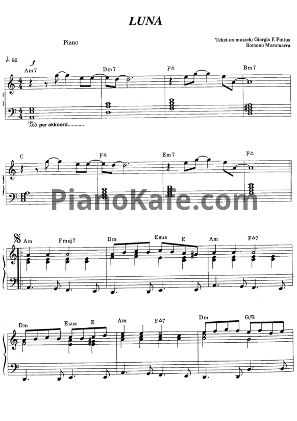 Ноты Alessandro Safina - Luna - PianoKafe.com