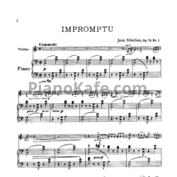 Ноты Ян Сибелиус - 4 пьесы для скрипки (или виолончели) и фортепиано (Op. 78) - предпросмотр