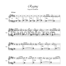 Ноты Kygo & Kodaline - Raging - предпросмотр