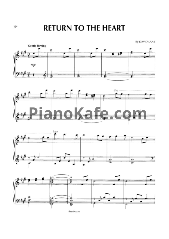 Ноты David Lanz - Return to the heart - PianoKafe.com