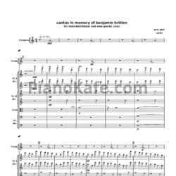 Ноты Арво Пярт - Cantus in memory of Benjamin Britten - предпросмотр