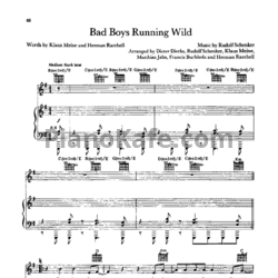 Ноты Scorpions - Bad boys running wild - предпросмотр