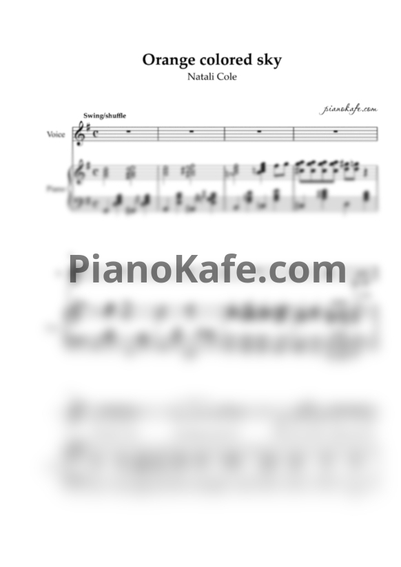 Ноты Natalie Cole - Orange colored sky - PianoKafe.com