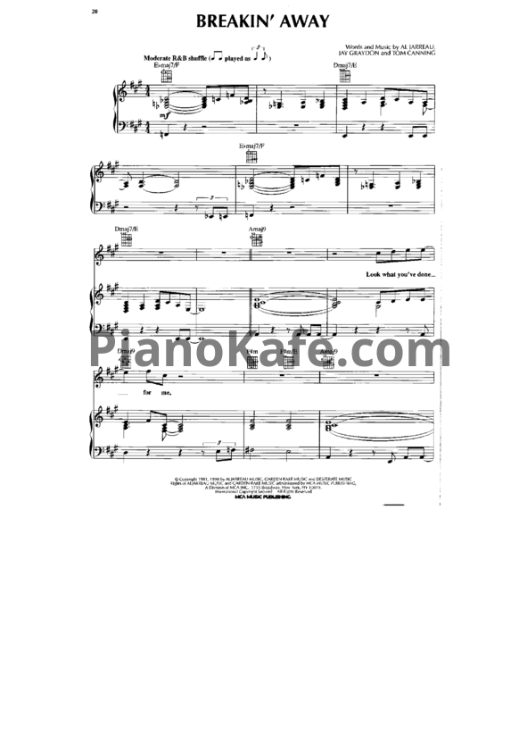 Ноты Al Jarreau - Breakin away - PianoKafe.com
