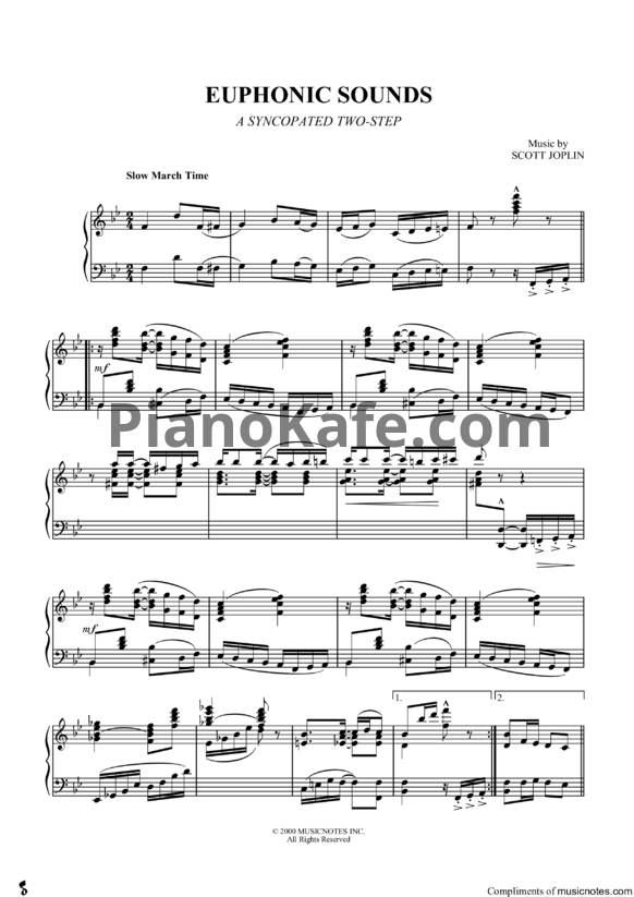 Ноты Scott Joplin - Euphonic sounds - PianoKafe.com