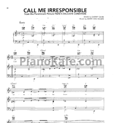 Ноты James Van Heusen - Call me irresponsible - предпросмотр
