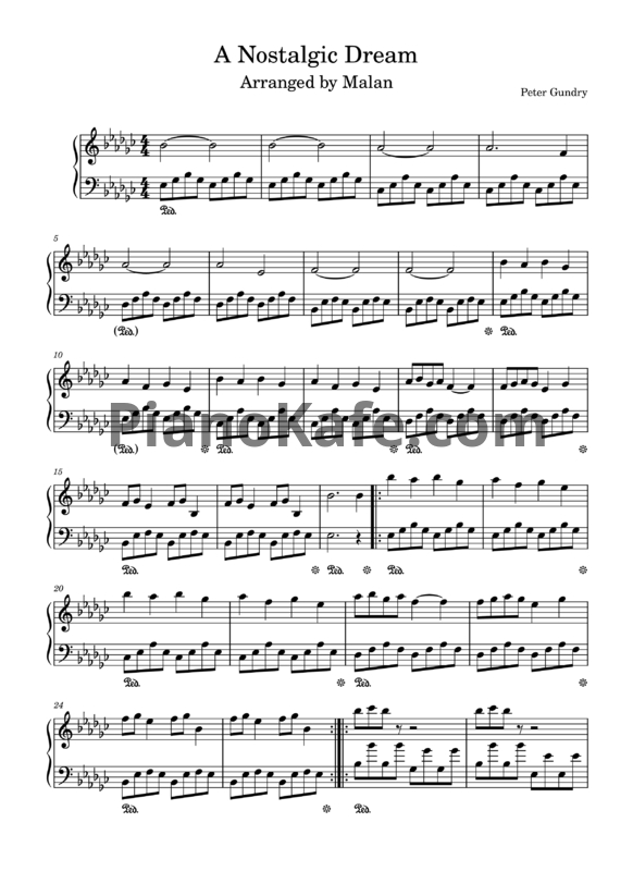 Ноты Peter Gundry -  A Nostalgic Dream - PianoKafe.com