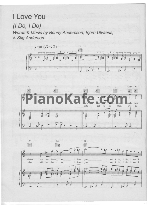 Ноты Abba - I Do, I Do (I Love You) (Версия 2) - PianoKafe.com