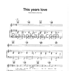 Ноты David Gray - This years love - предпросмотр