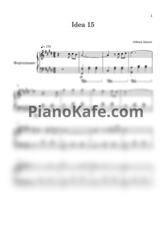 Ноты Gibran Alcocer - Idea 15 - PianoKafe.com