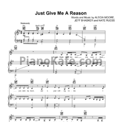 Ноты Pink feat. Nate Ruess - Just give me a reason (Версия 2) - предпросмотр