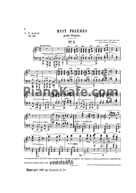 Ноты Шарль Алькан - Тринадцать пьес для органа (Op. 64, клавир) - PianoKafe.com