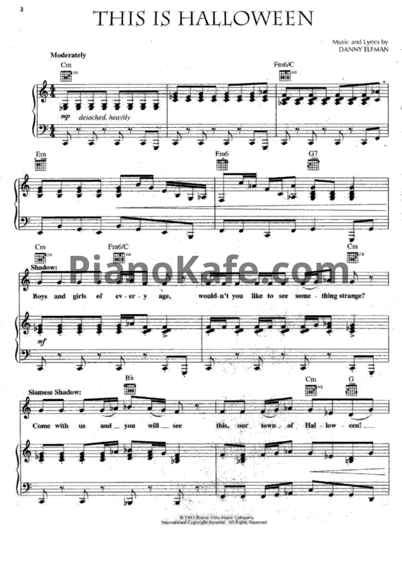 Ноты Danny Elfman - This is Halloween - PianoKafe.com