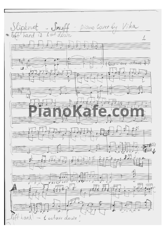 Ноты Slipknot - Snuff (Версия 2) - PianoKafe.com
