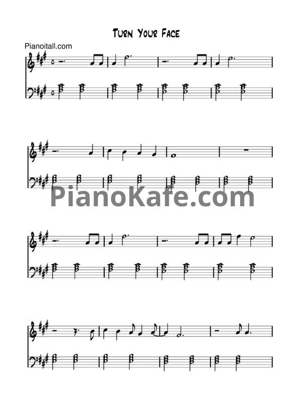 Ноты Little Mix - Turn your face - PianoKafe.com