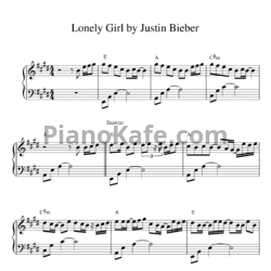 Ноты Justin Bieber - Lonely girl - предпросмотр