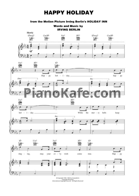 Ноты Irving Berlin - Happy holiday - PianoKafe.com