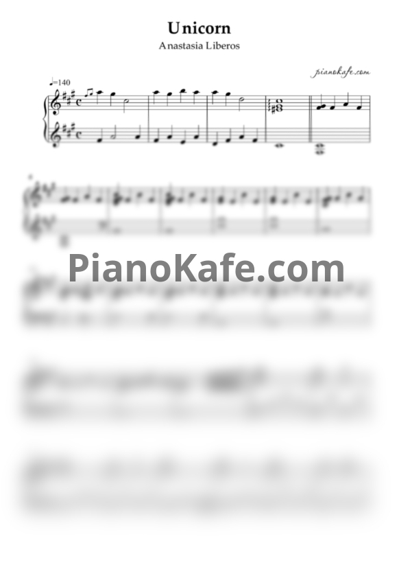 Ноты Anastasia Liberos - Unicorn - PianoKafe.com