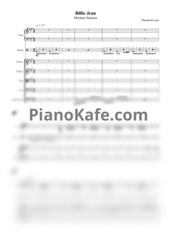 Ноты Michael Jackson - Billie Jean (Партитура и партии) - PianoKafe.com