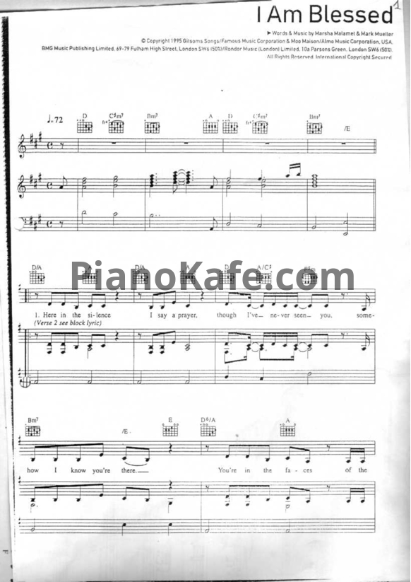 Ноты Eternal - I am blessed - PianoKafe.com