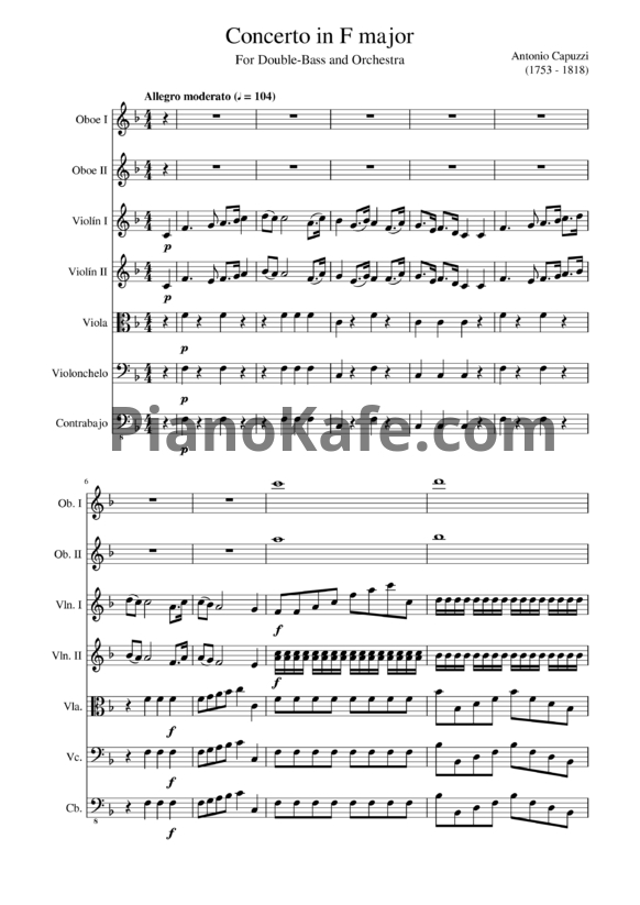 Ноты Antonio Capuzzi - Concerto in F major (Партитура) - PianoKafe.com