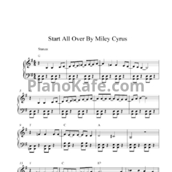 Ноты Miley Cyrus - Start all over - предпросмотр