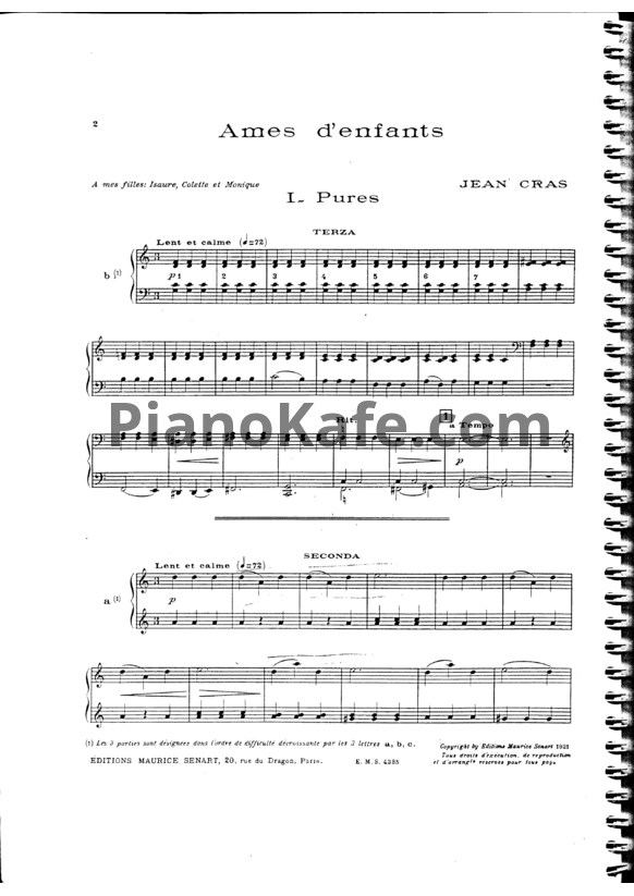 Ноты Jean Cras - Ames d'enfants (для 1 фортепиано в 6 рук) - PianoKafe.com