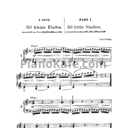 Ноты Карл Черни - Selected Pianoforte Studies - Book I - Part I & II - Edition Germer - предпросмотр