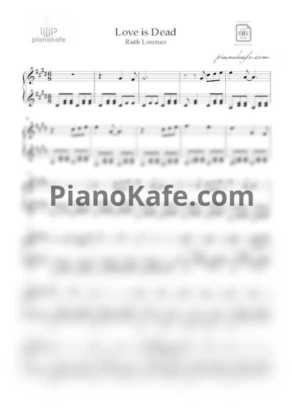 Ноты Ruth Lorenzo - Love is dead - PianoKafe.com