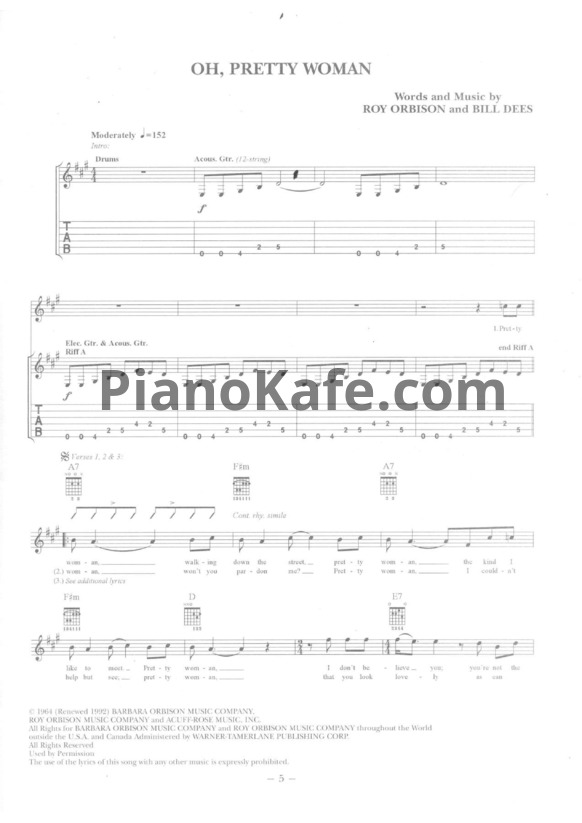 Ноты Roy Orbison - Сборник нот - PianoKafe.com