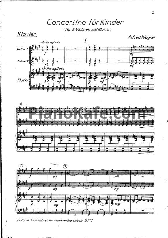 Ноты Рихард Вагнер - Концертино для двух скрипок и фортепиано - PianoKafe.com