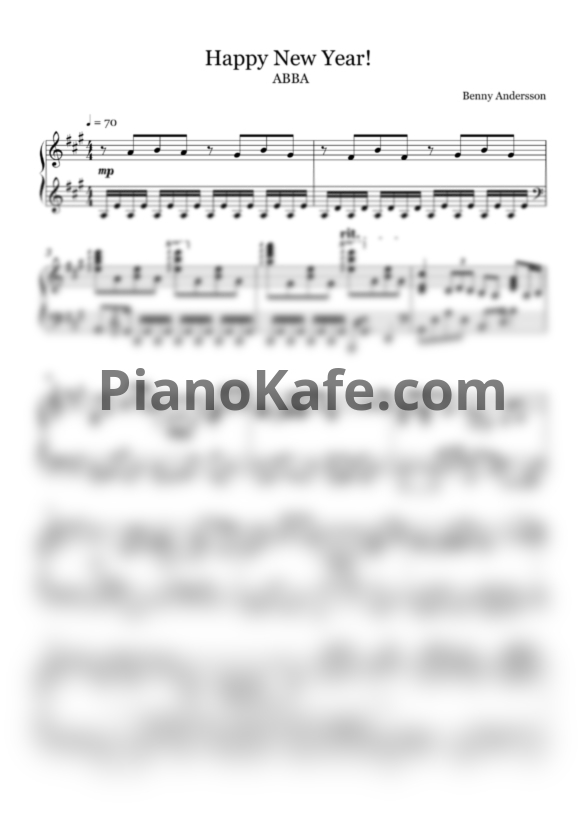 Ноты Abba - Happy New Year (Версия 6) - PianoKafe.com