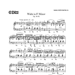 Ноты Ф. Шопен - Вальс №12 фа минор (Op. 70-2) - предпросмотр