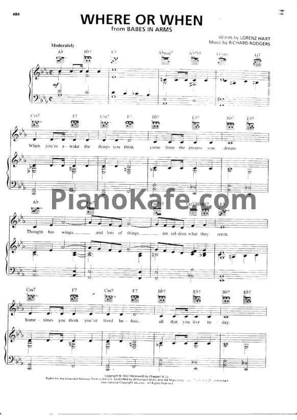 Ноты Richard Rodgers - Where of when - PianoKafe.com