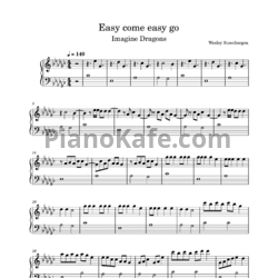 Ноты Imagine Dragons - Easy come easy go - предпросмотр