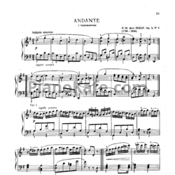 Ноты К. М. фон Вебер - Andante с вариациями (Op. 3, №4) - предпросмотр