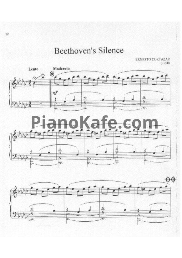 Ноты Ernesto Cortazar - Bethoven's Silence - PianoKafe.com