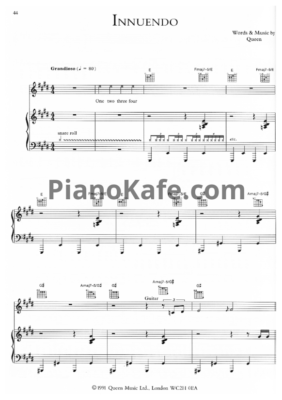 Ноты Queen - Innuendo - PianoKafe.com
