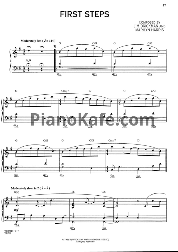 Ноты Jim Brickman - First steps - PianoKafe.com