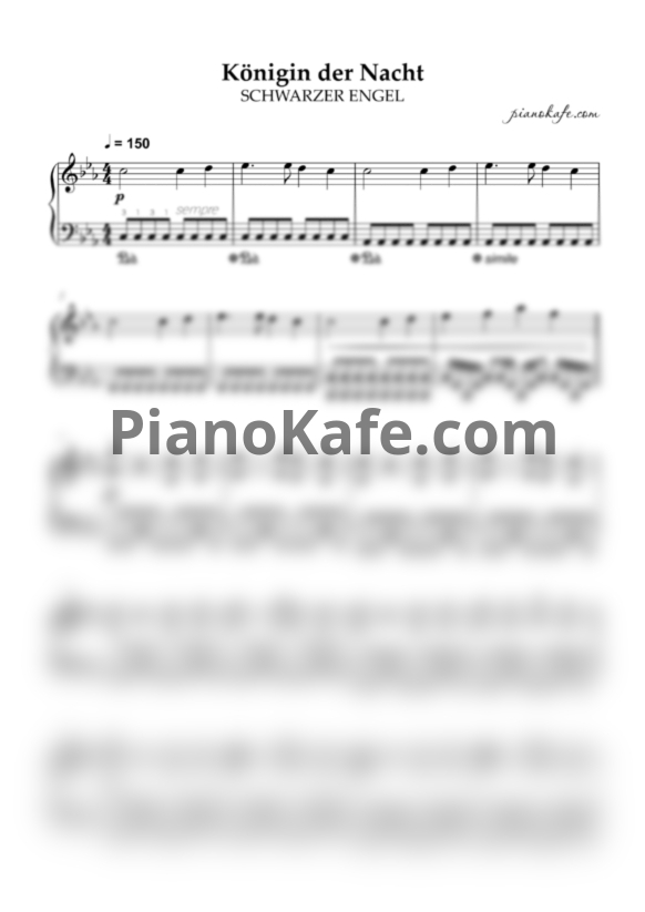 Ноты Schwarzer Engel - Königin der Nacht (Piano cover) - PianoKafe.com