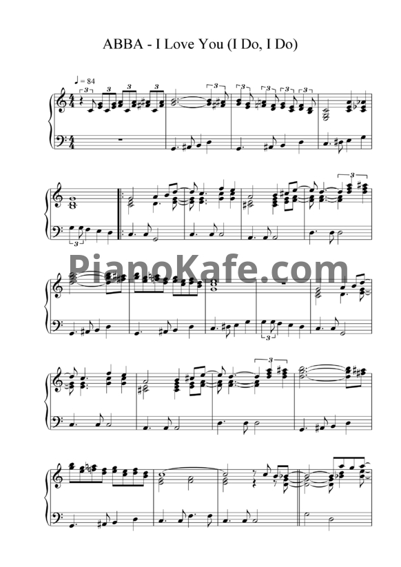 Ноты Abba - I Do, I Do (I Love You) - PianoKafe.com