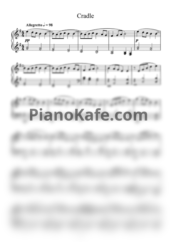 Ноты Ilya Beshevli - Cradle - PianoKafe.com