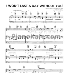 Ноты The Carpenters - I won't last a day without you (Версия 2) - предпросмотр