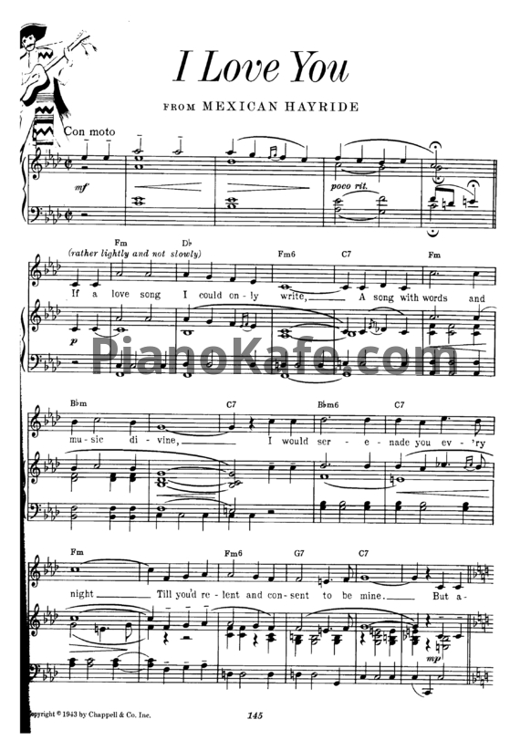 Ноты Cole Porter - I love you - PianoKafe.com
