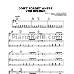 Ноты One Direction - Don't forget where you belong - предпросмотр